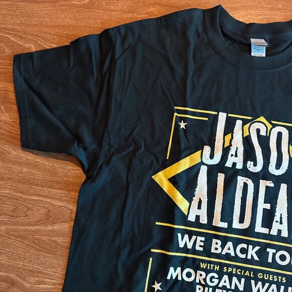 Gildan Jason Aldean Morgan Wallen Riley Green Dee Jay Silver Wee Back Tour Black - Picture 3 of 15